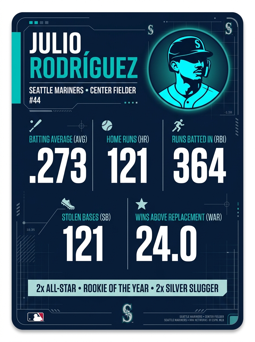 Julio Rodríguez Stats Card